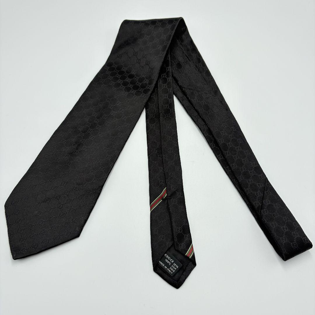美品✨ グッチ マイクログッチ GG シェリーライン ネクタイ シルク100%