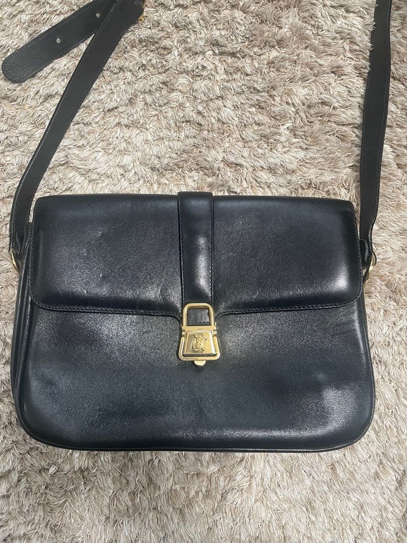 CELINE セリーヌ　ショルダー　バッグ　ブラック ヴィンテージ レザー