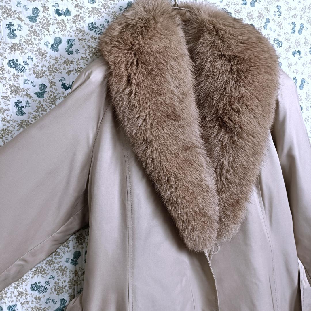 ファーコート☆女優襟　おそらくフォックスファー　絹　ライナー　ラムファー　13