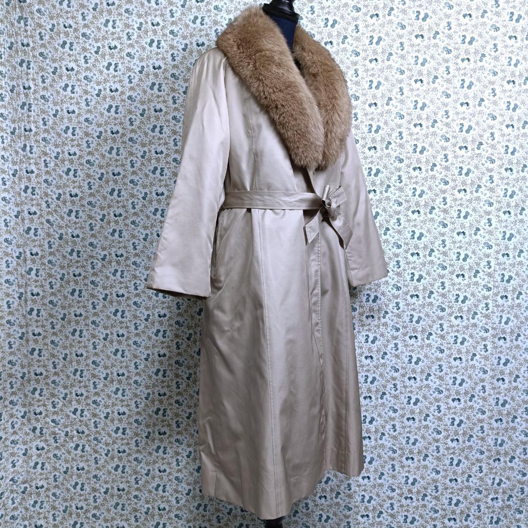 ファーコート☆女優襟　おそらくフォックスファー　絹　ライナー　ラムファー　13