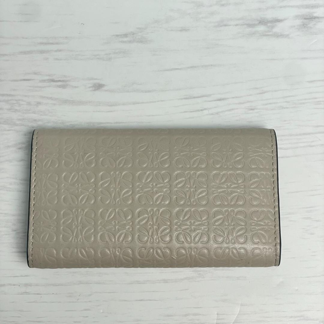 【美品】 LOEWE ロエベ リピートアナグラム 6連キーケース ベージュ