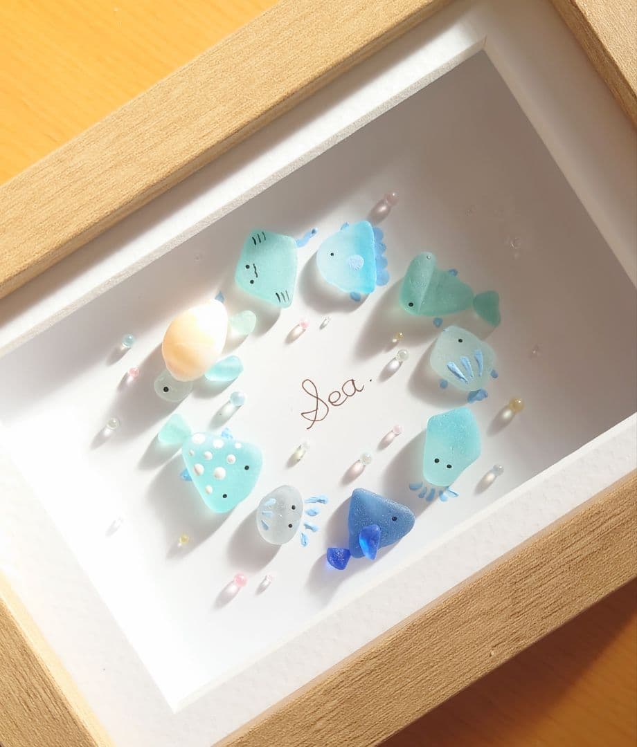 まつだ【即購入可】様　シーグラスアート　ちびっこ仲間　カラフル水族館