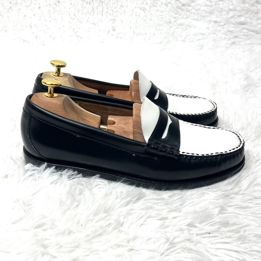 【美品】 G.H.BASS コンビローファー 27.5cm バイカラー 白黒