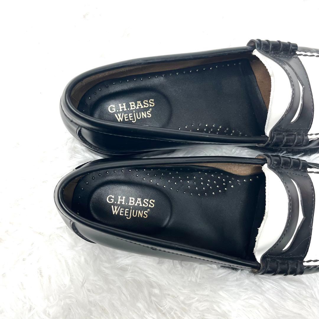 【美品】 G.H.BASS コンビローファー 27.5cm バイカラー 白黒