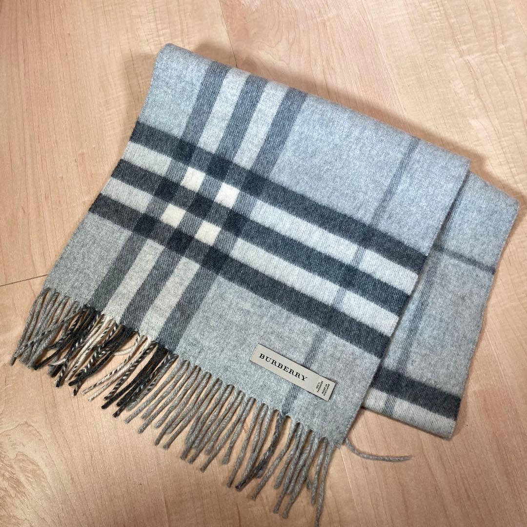 極美品！BURBERRY バーバリー カシミヤ100% ノバチェック マフラー