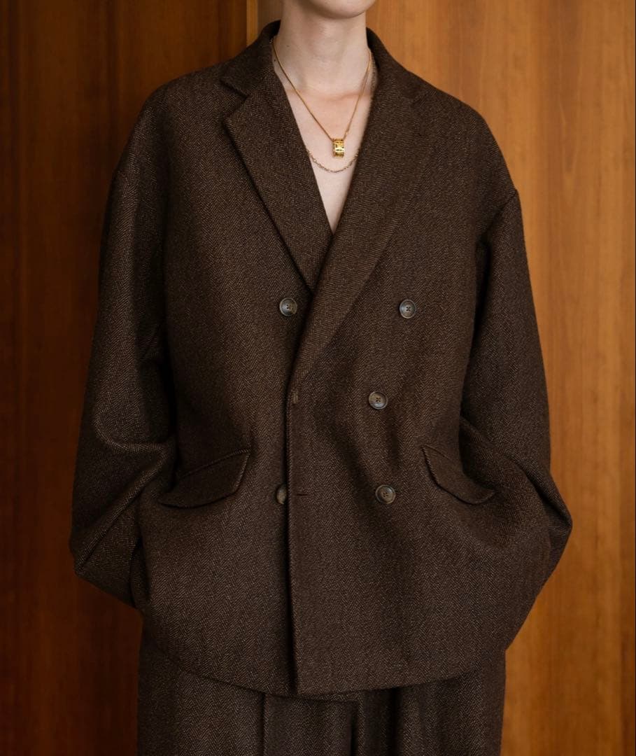 soerte オーバーサイズダブルブレストジャケット ブラウン サイズ1