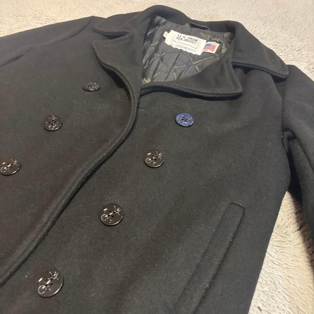 美品　Schott ショット U.S.740N Pコート38 黒 USA製