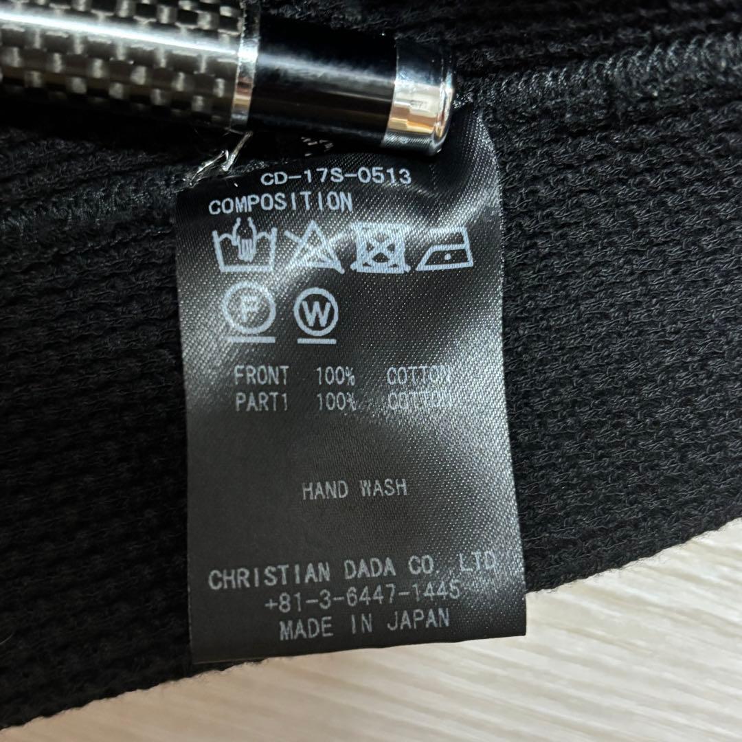 CHRISTIAN DADA 17SS サーマル 刺繍 ヘンリーネック 黒