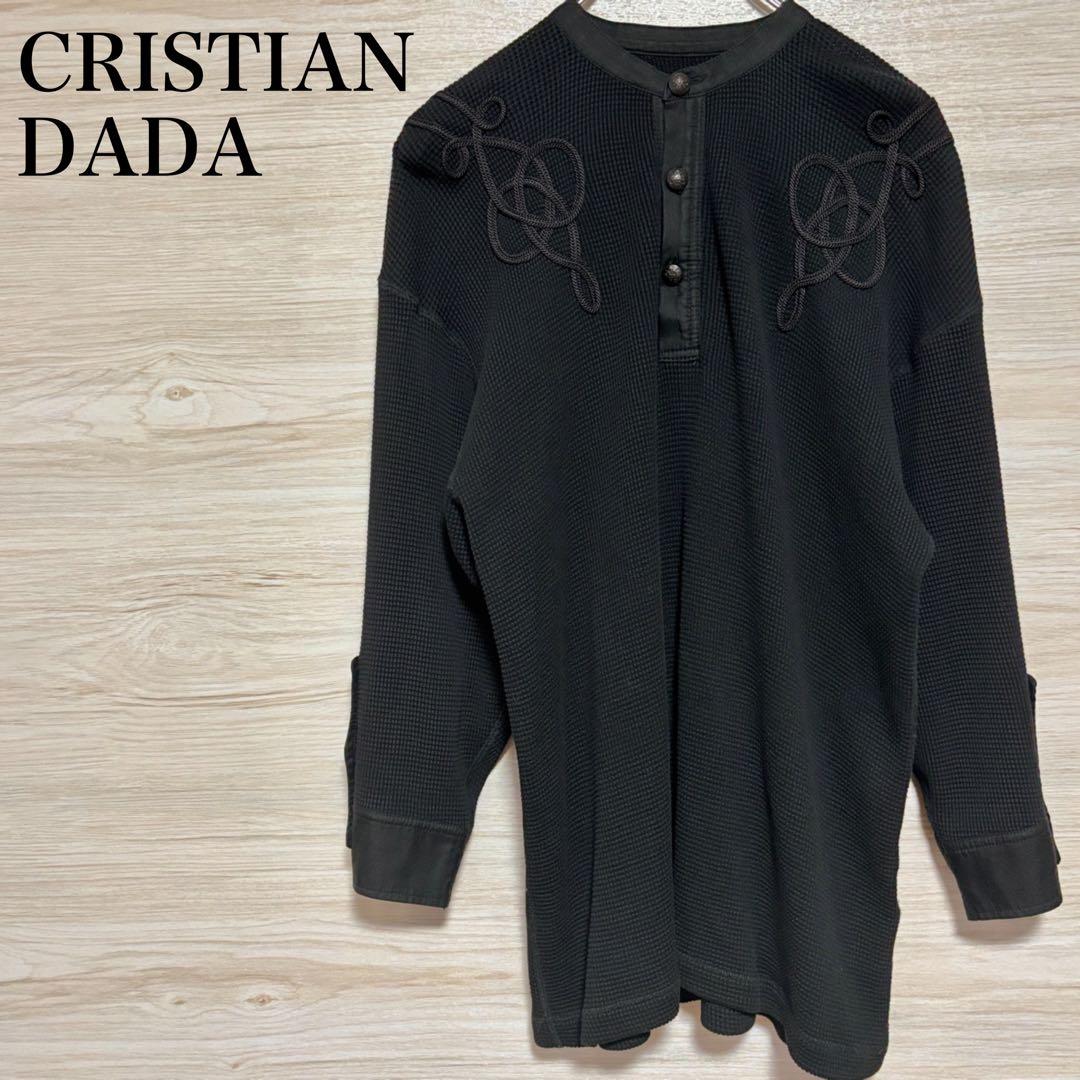 CHRISTIAN DADA 17SS サーマル 刺繍 ヘンリーネック 黒