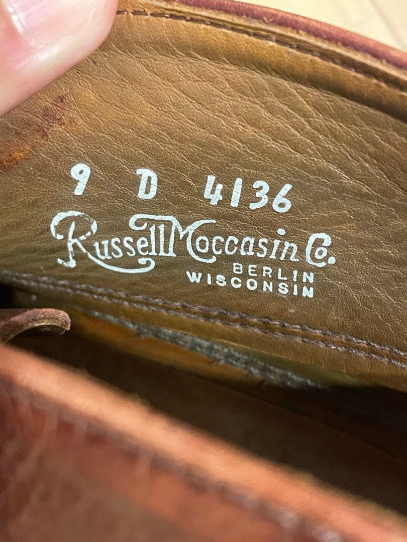 ラッセルモカシン　ブラウンレザー　9サイズ