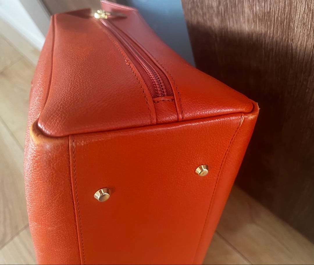 濱野皮革工藝　グレースディライトトート　オレンジxゴールド金具