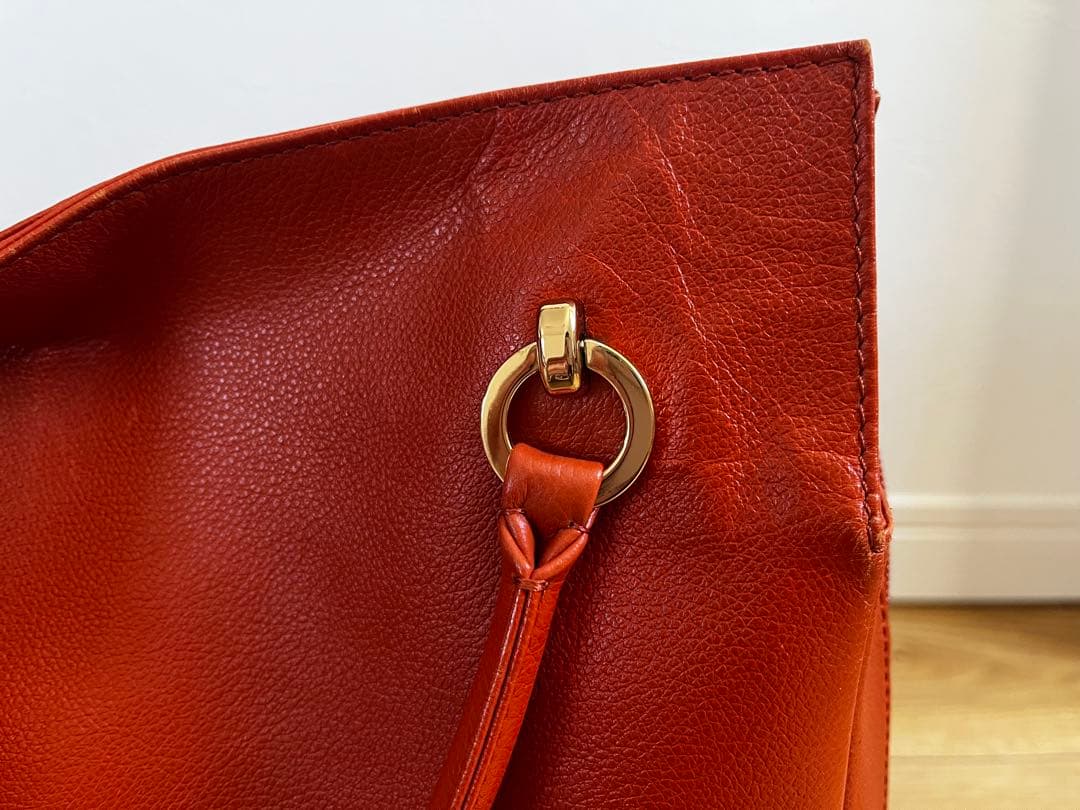 濱野皮革工藝　グレースディライトトート　オレンジxゴールド金具