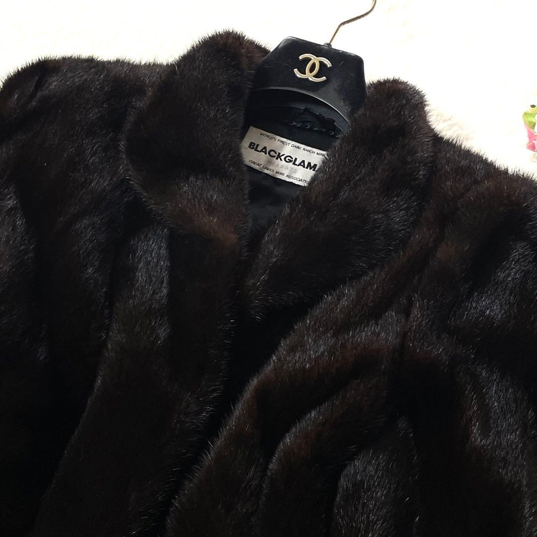 ブラックグラマ ミンク コート 毛並み◎ サイズM