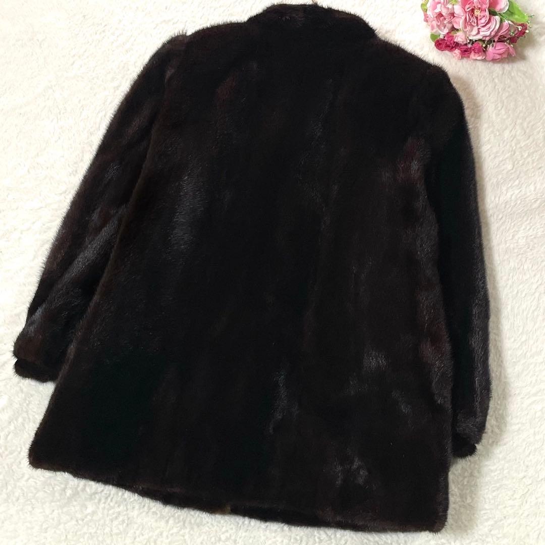 ブラックグラマ ミンク コート 毛並み◎ サイズM