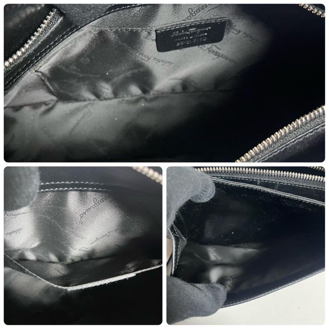 【極美品✨】フェラガモ ガンチーニ ホーボバッグ ワンショルダー レザー 黒