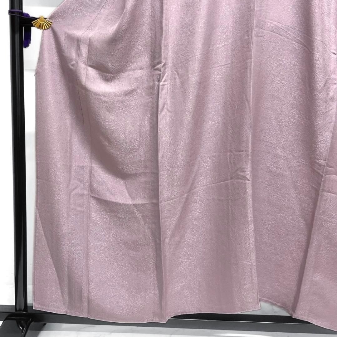 色無地　紋無し　単衣　パープル　パーティ　お食事会　花　楓　着物　064a d