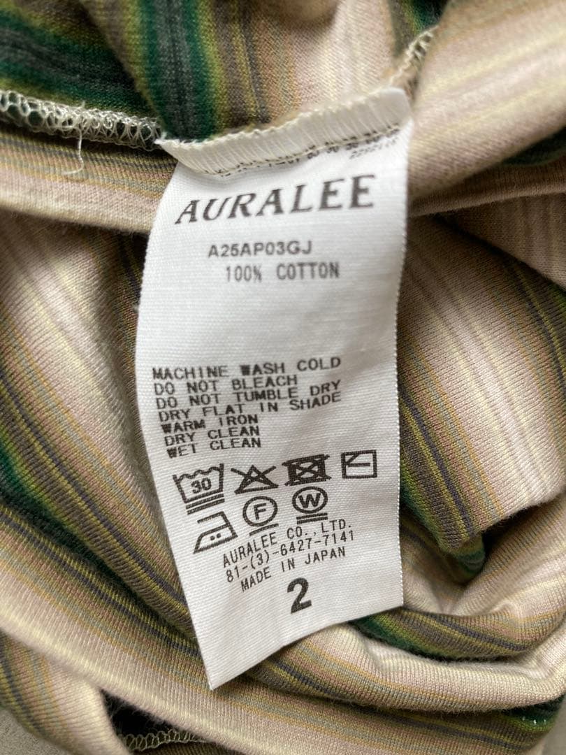 トップス Auralee GRADIENT STRIPE JERSEY L/S TEE