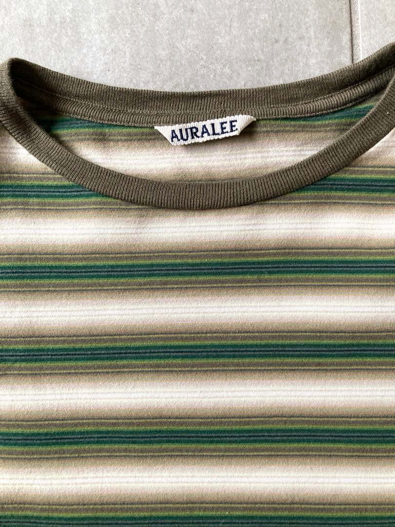 トップス Auralee GRADIENT STRIPE JERSEY L/S TEE