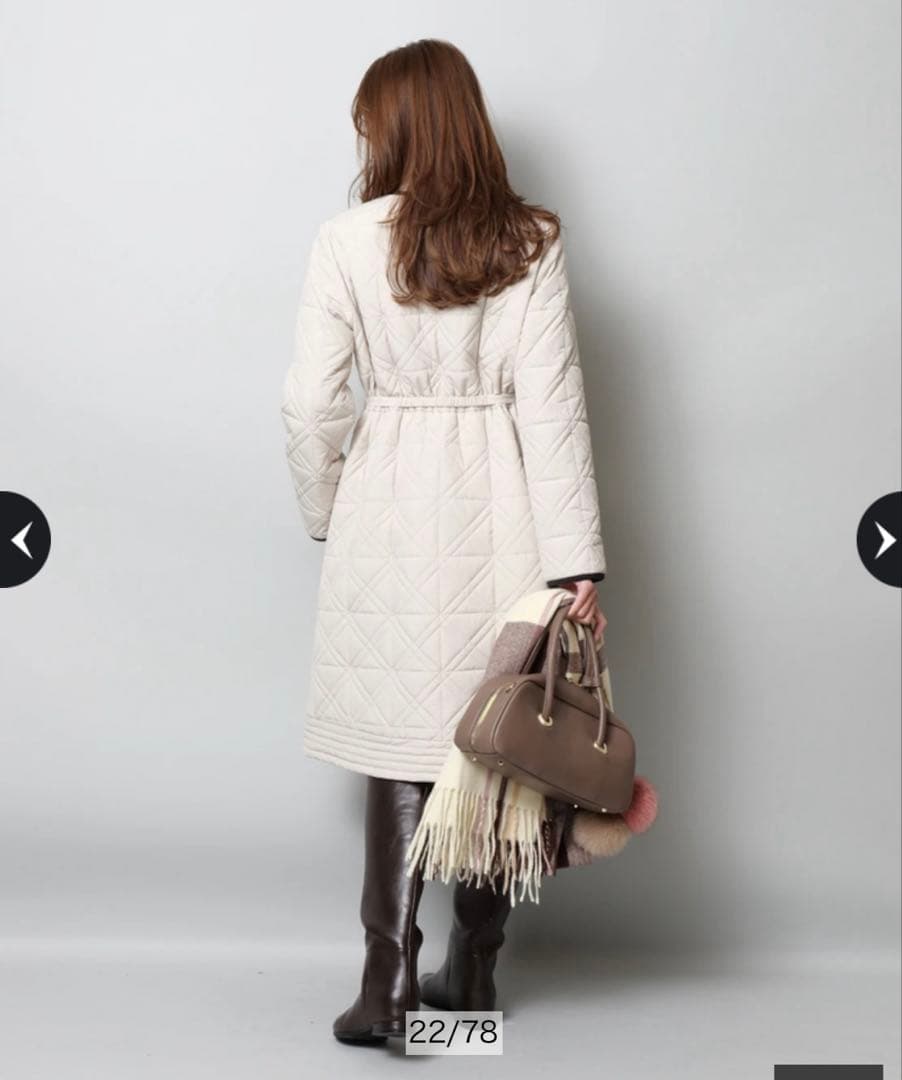 JUSGLITTY キルティング中綿ミドルコート