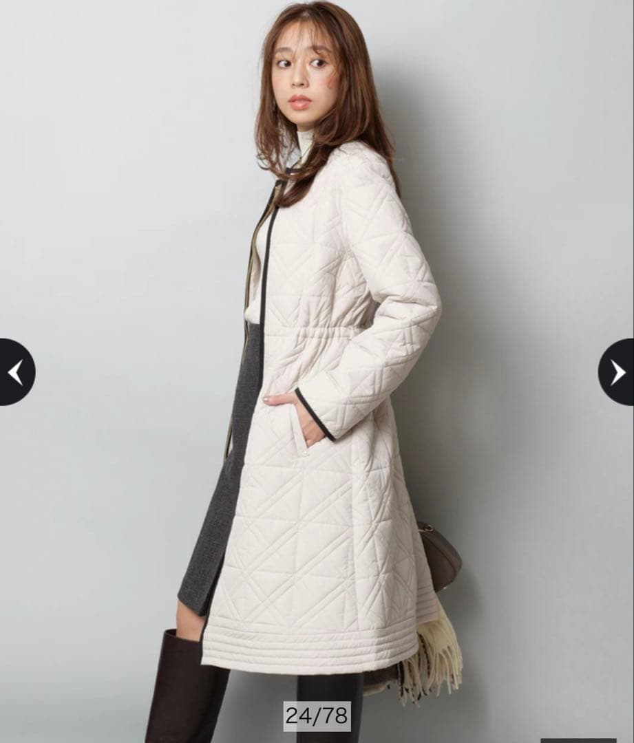 JUSGLITTY キルティング中綿ミドルコート