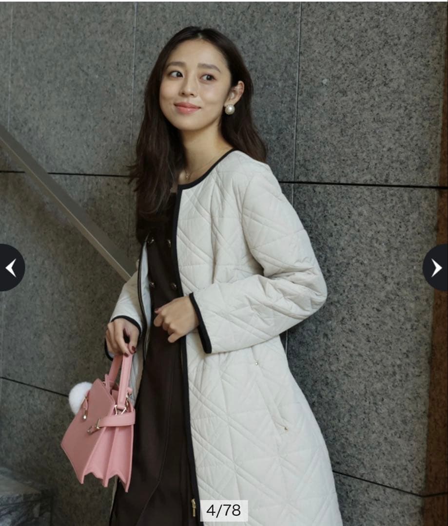 JUSGLITTY キルティング中綿ミドルコート