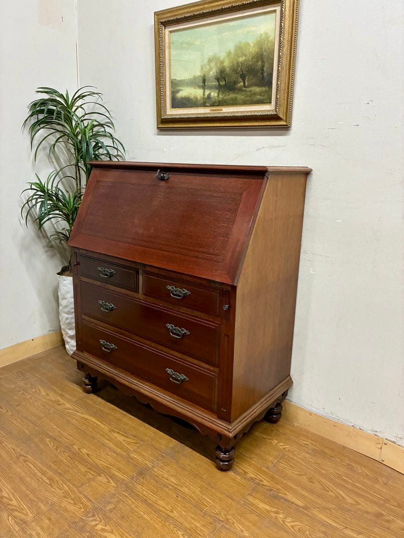 yU☆管394☆英国製☆アンティーク☆ライティングビューロー☆机