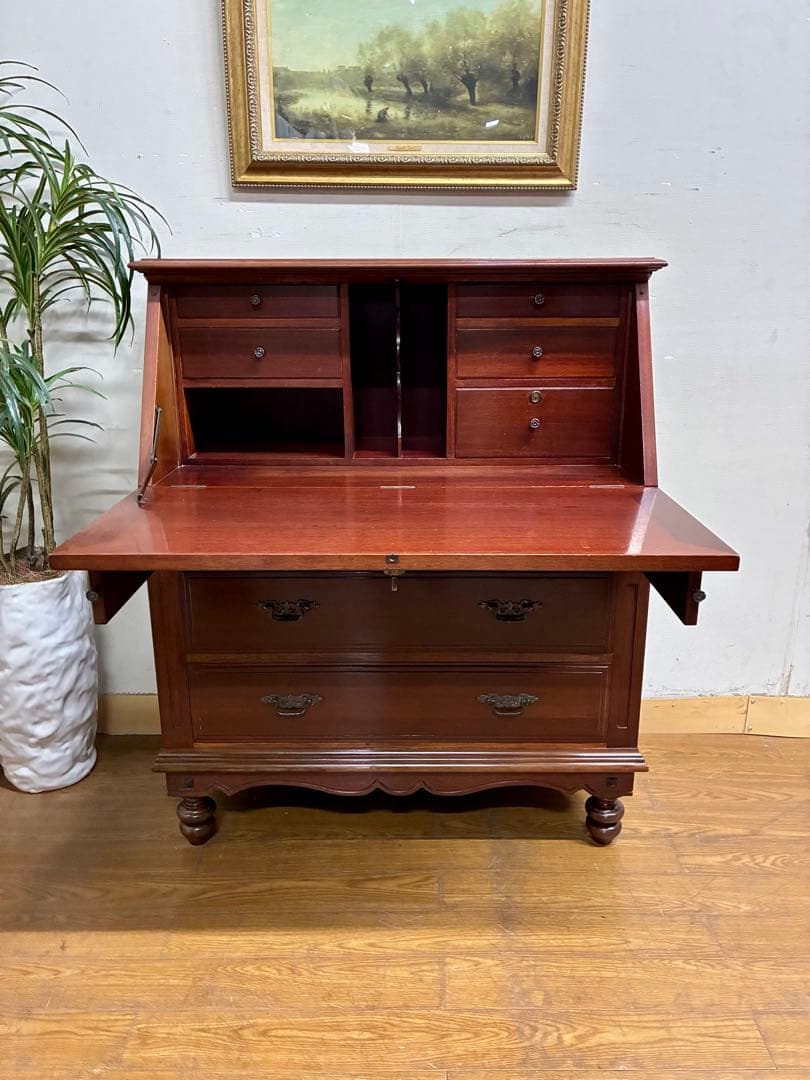 yU☆管394☆英国製☆アンティーク☆ライティングビューロー☆机