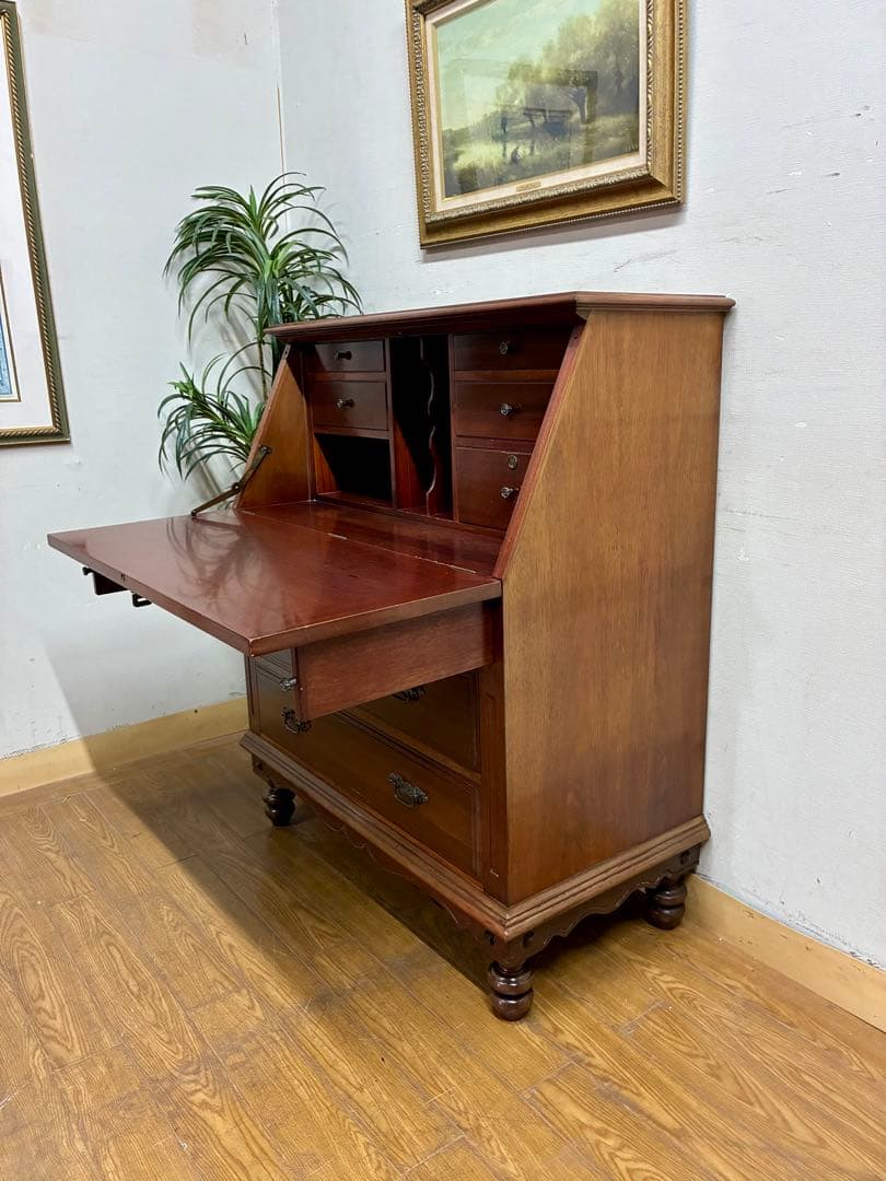 yU☆管394☆英国製☆アンティーク☆ライティングビューロー☆机