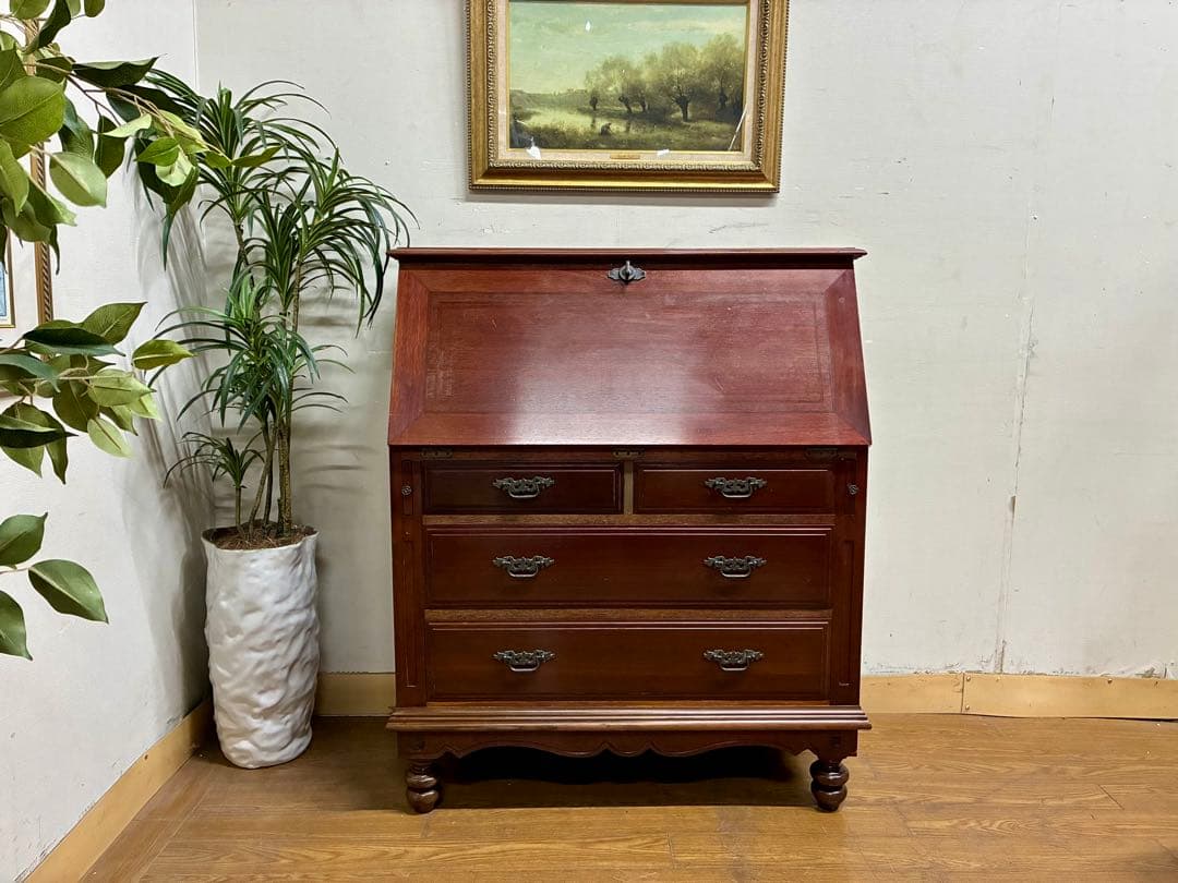 yU☆管394☆英国製☆アンティーク☆ライティングビューロー☆机