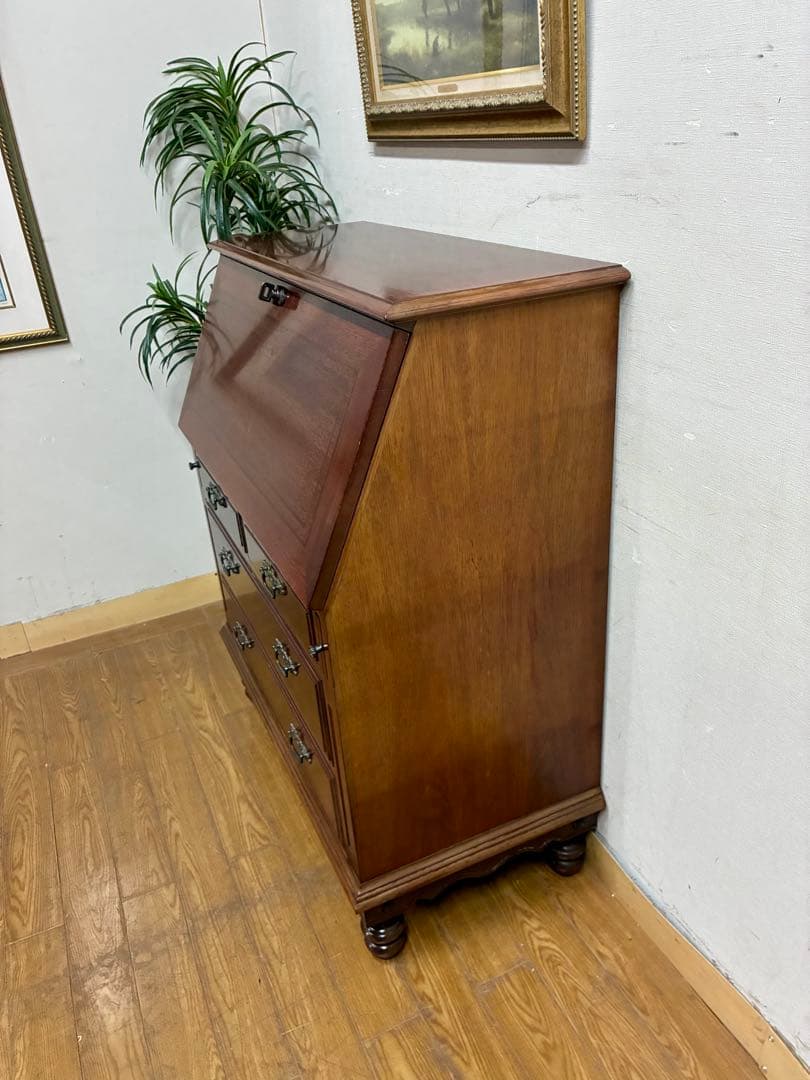 yU☆管394☆英国製☆アンティーク☆ライティングビューロー☆机