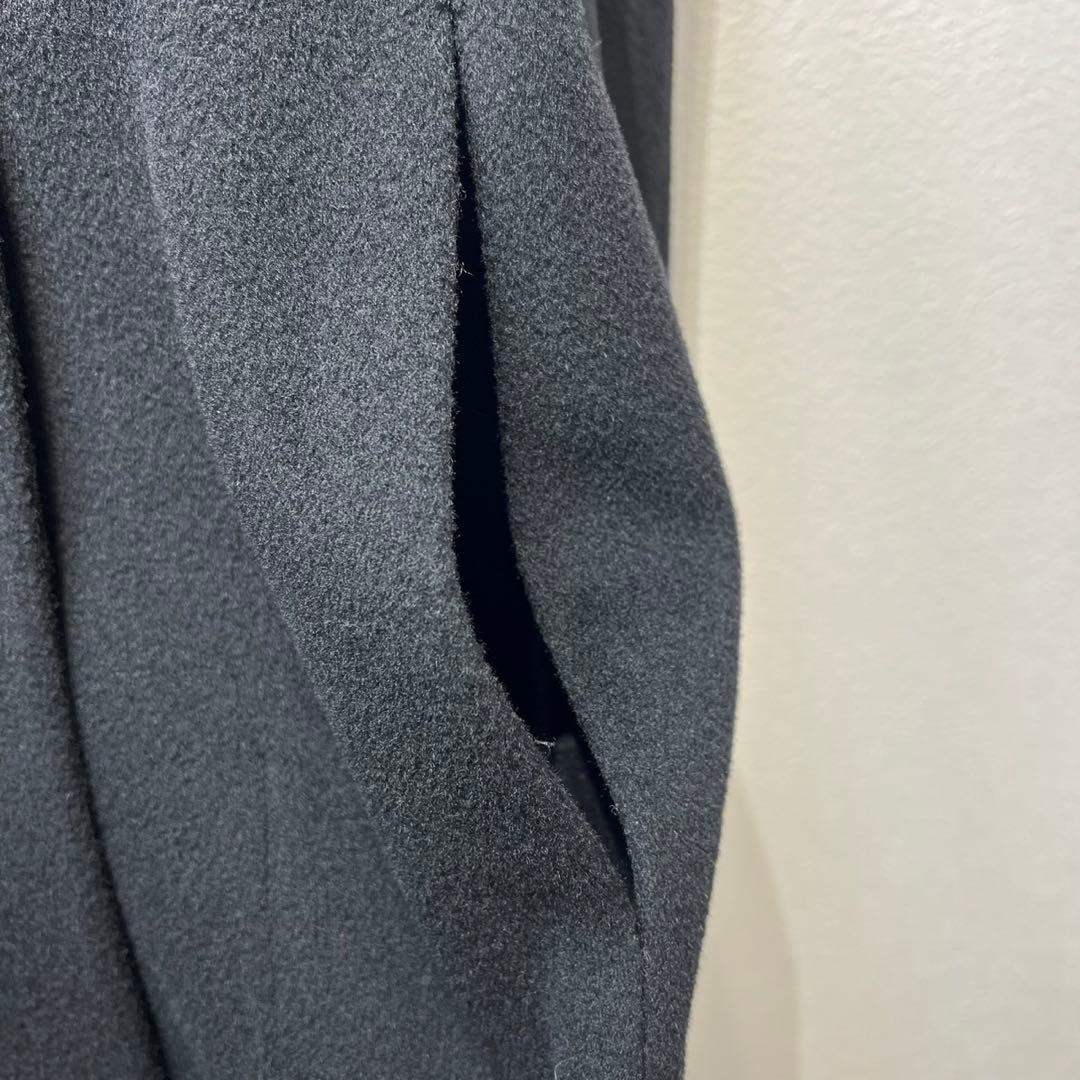 希少 美品 90年製 HERMES ウール カシミヤ ケープコート ポンチョ