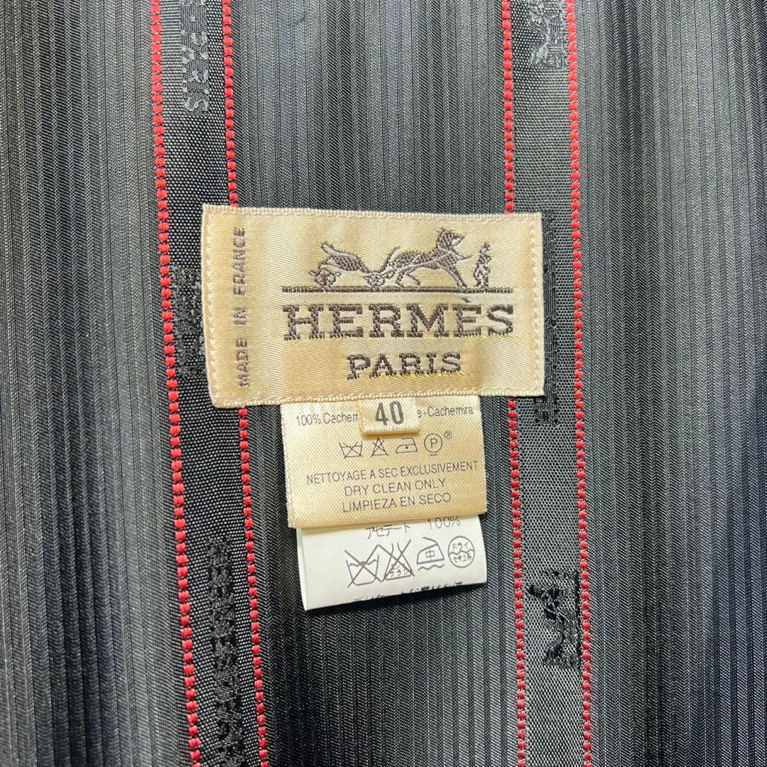 希少 美品 90年製 HERMES ウール カシミヤ ケープコート ポンチョ