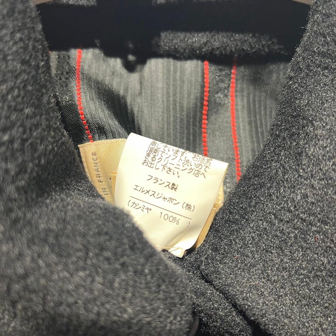 希少 美品 90年製 HERMES ウール カシミヤ ケープコート ポンチョ