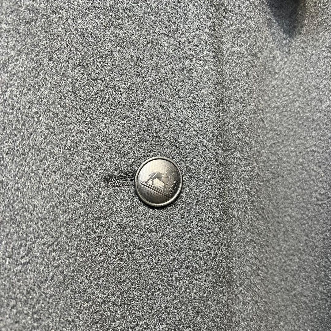 希少 美品 90年製 HERMES ウール カシミヤ ケープコート ポンチョ