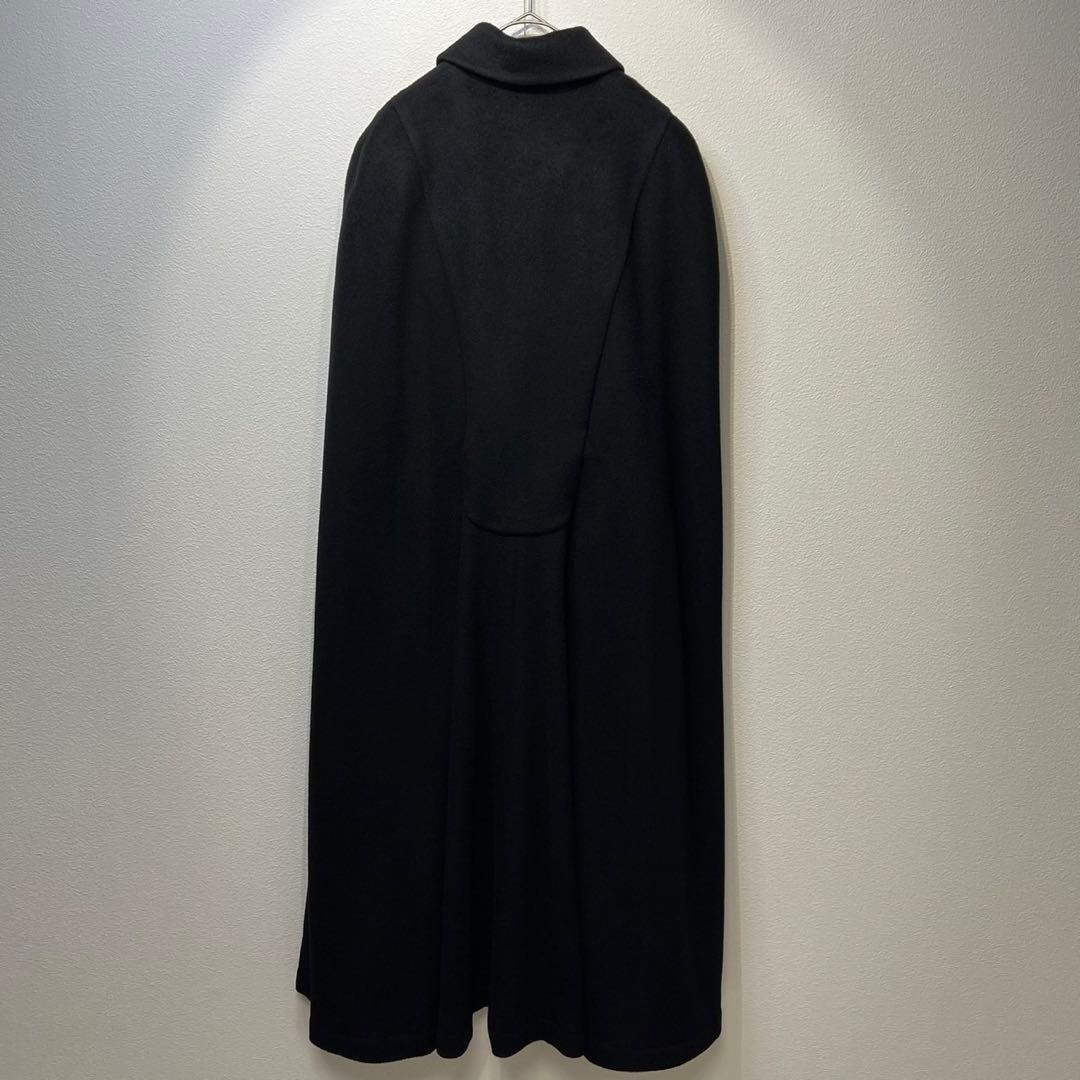 希少 美品 90年製 HERMES ウール カシミヤ ケープコート ポンチョ