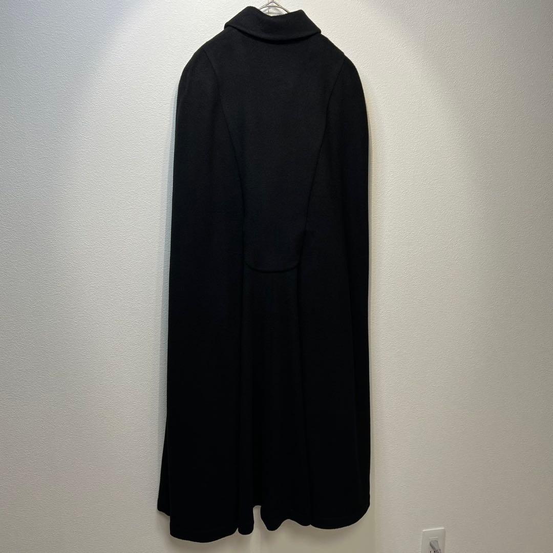 希少 美品 90年製 HERMES ウール カシミヤ ケープコート ポンチョ