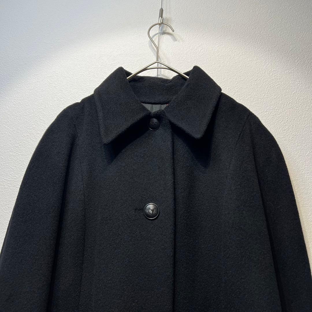 希少 美品 90年製 HERMES ウール カシミヤ ケープコート ポンチョ