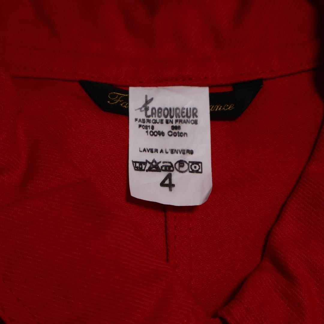 Laboureur レッド カバーオール 赤 サイズ4 フレンチワーク XL相当