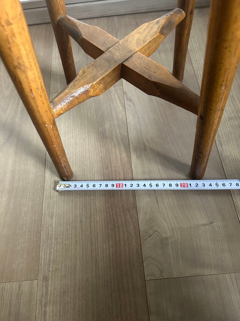 丸椅子　アンティーク　木製　スツール　花台　ヴィンテージ　チェア　レトロ