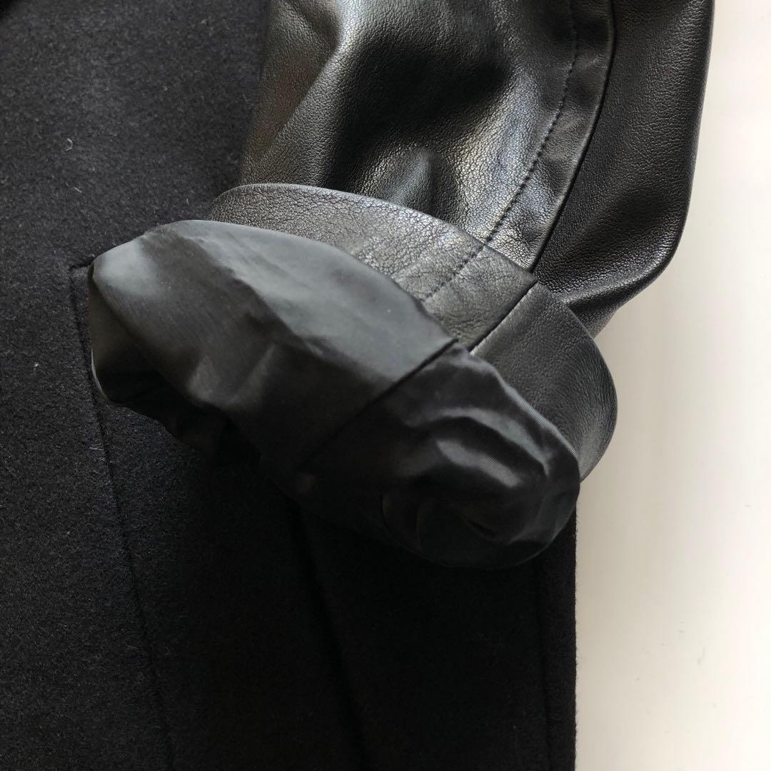 ★レザーコート★ALLSAINTS チェスターコート 切替 ボックス ダブル