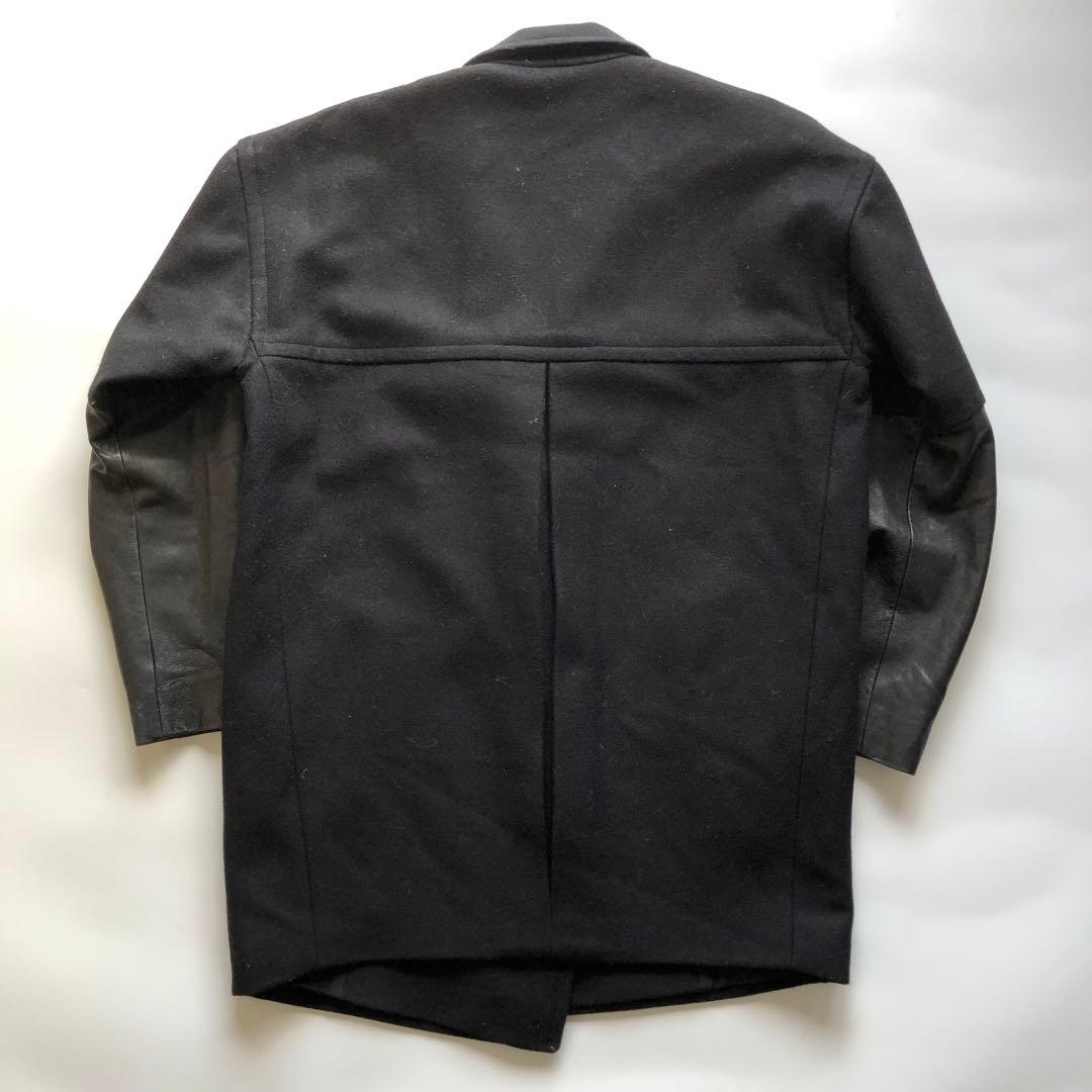 ★レザーコート★ALLSAINTS チェスターコート 切替 ボックス ダブル