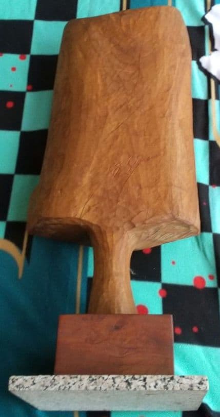 l*e様 木彫 本欅 題名 北の風 作者 島野重人 83cm 15キロ約40年前