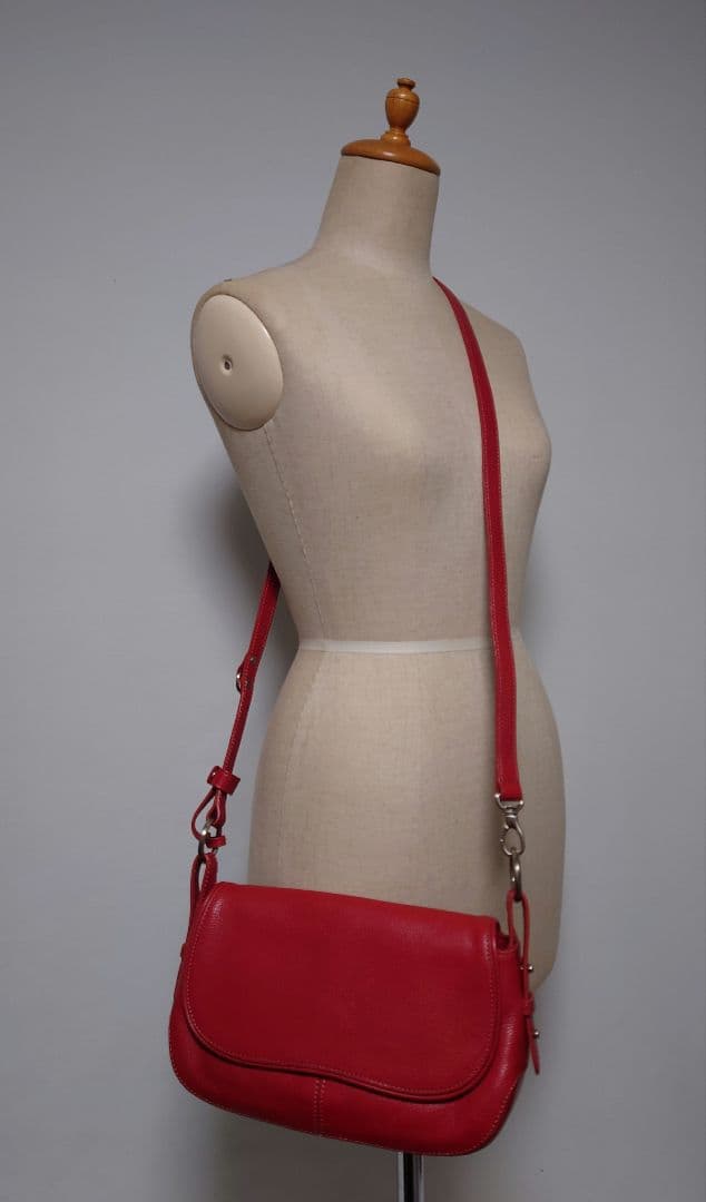 未使用級✨土屋鞄 トーンオイルヌメ クラルテ？ 2way ショルダーバッグ 赤
