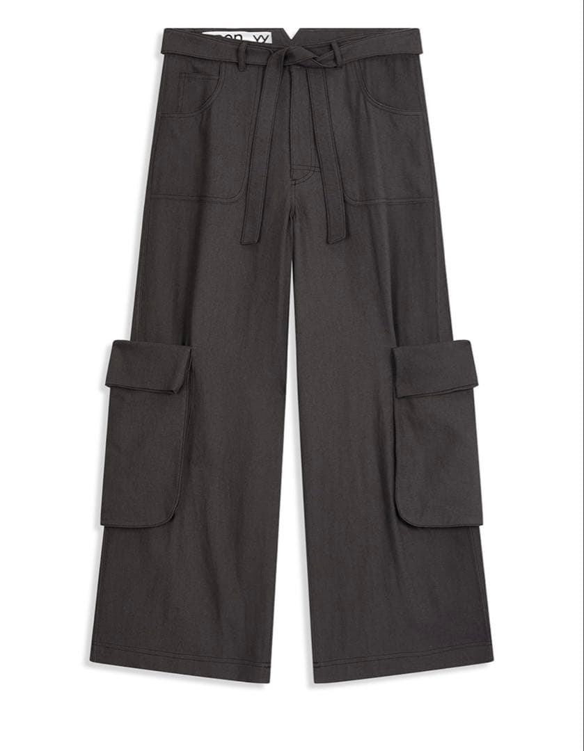 【美品】OPEN Yy LINEN CARGO PANTS CHARCOAL M