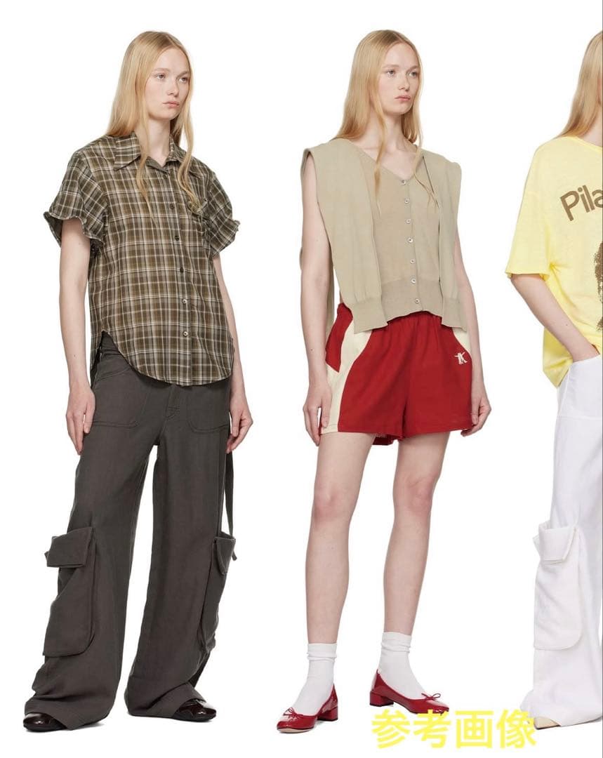 【美品】OPEN Yy LINEN CARGO PANTS CHARCOAL M