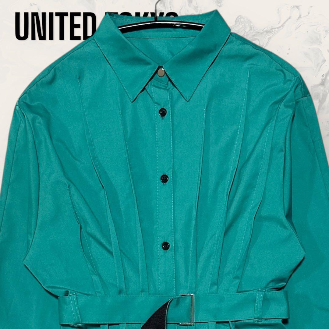 【未使用】 UNITED TOKYO パーティカル タック シャツ ワンピース