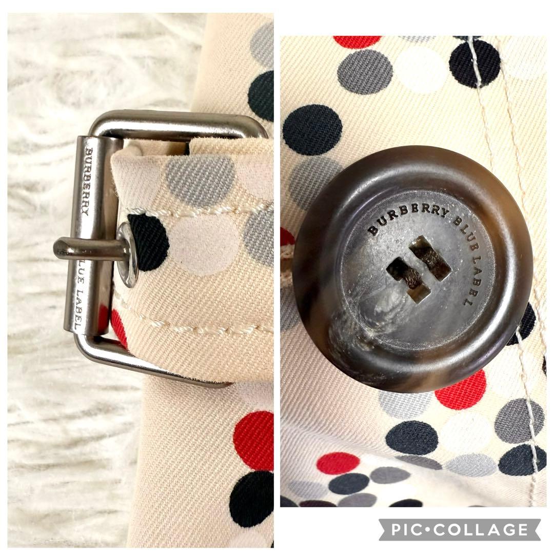 希少✨ バーバリーブルーレーベル トレンチコート 水玉模様 ベージュ