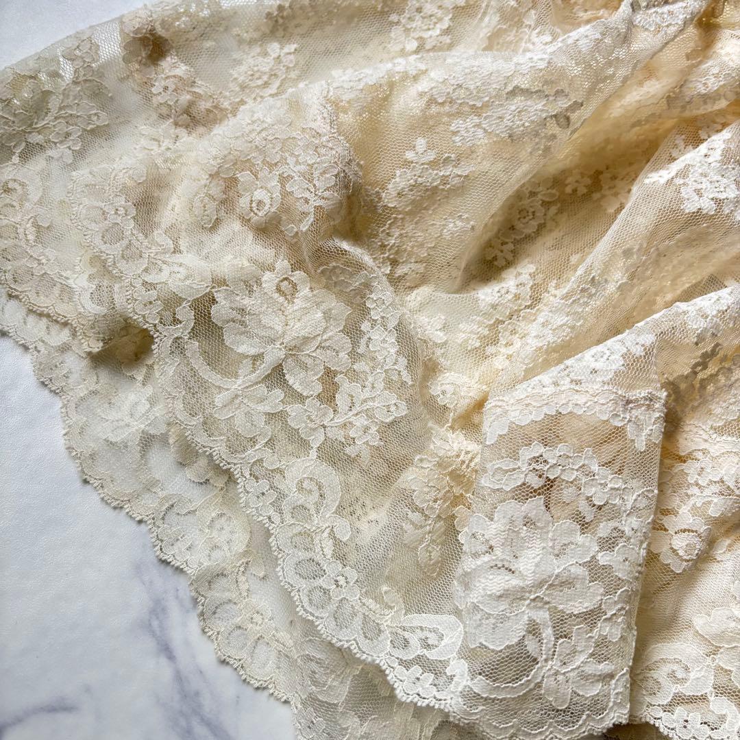 GUNNE SAX レース ロングワンピース　レトロ　ヴィンテージ◆7069