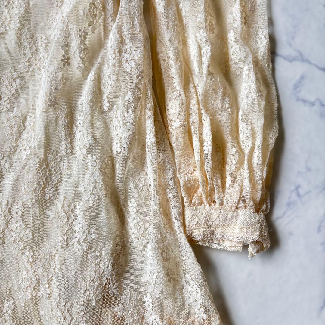 GUNNE SAX レース ロングワンピース　レトロ　ヴィンテージ◆7069