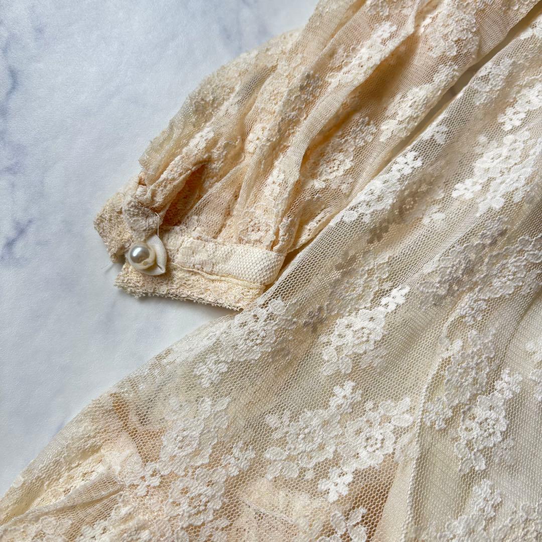 GUNNE SAX レース ロングワンピース　レトロ　ヴィンテージ◆7069